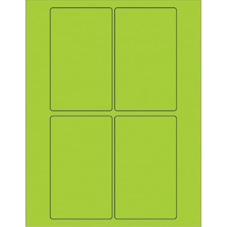 Officespace 3 x 5 in. Fluorescent Green Rectangle Laser Labels, 400PK OF2821292
